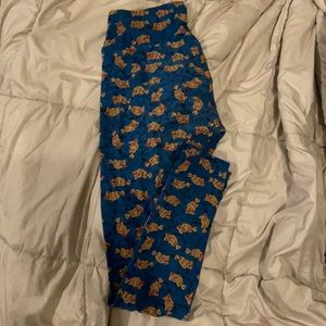 Lula roe Fish blue leggings one size fits most